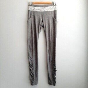 LULULEMON Speed Tight III All Luxtreme Athletic Leggings Grey Ruched Sz 6